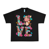 Black love little cute cow Urban Heavy Tee - NancyCooperArtShop