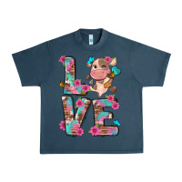 Midnight Navy love little cute cow Urban Heavy Tee - NancyCooperArtShop