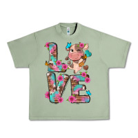 Oil Green love little cute cow Urban Heavy Tee - NancyCooperArtShop