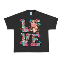 Pigment Black love little cute cow Urban Heavy Tee - NancyCooperArtShop