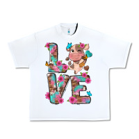 White love little cute cow Urban Heavy Tee - NancyCooperArtShop