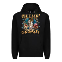 Black chillin with my gnomies Premium Hoodie - CowGirlArtShop
