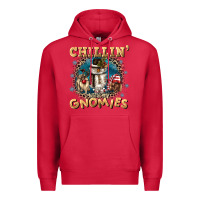 Cardinal chillin with my gnomies Premium Hoodie - CowGirlArtShop