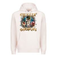Pale Pink chillin with my gnomies Premium Hoodie - CowGirlArtShop