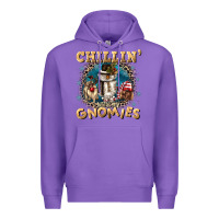 Purple chillin with my gnomies Premium Hoodie - CowGirlArtShop