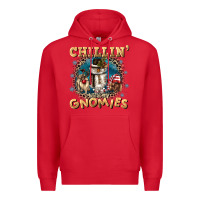 Red chillin with my gnomies Premium Hoodie - CowGirlArtShop