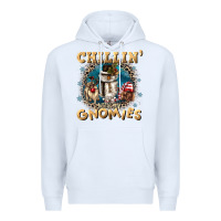 White chillin with my gnomies Premium Hoodie - CowGirlArtShop