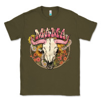 Army Green bullskull mama Classic Tee - NancyCooperArtShop