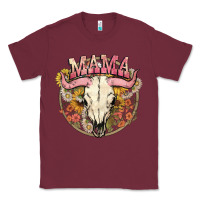 Burgundy bullskull mama Classic Tee - NancyCooperArtShop