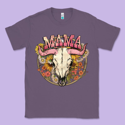 Bullskull Mama Classic Tee Designed By Nancycooperartshop