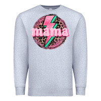 Heather Grey Mama leopard background Mother's Day Premium Sweatshirt - CowGirlArtShop