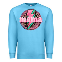 Ocean Blue Mama leopard background Mother's Day Premium Sweatshirt - CowGirlArtShop