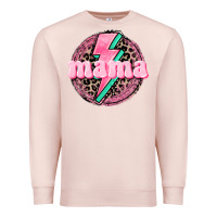 Pale Pink Mama leopard background Mother's Day Premium Sweatshirt - CowGirlArtShop
