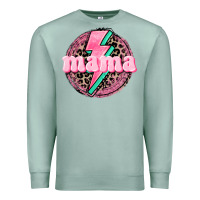 Seafoam Mama leopard background Mother's Day Premium Sweatshirt - CowGirlArtShop