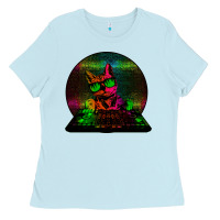 Baby Blue HOUSE CAT (Rainbow DJ Kitty) Ladies Tee - Bettercallsaul