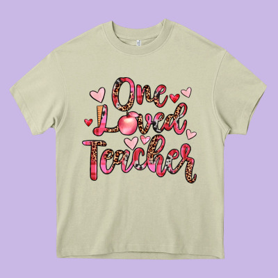 One Loved Teacher Heavy Core Tee Designed By Jahusdesignshop