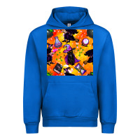 Cobalt halloween cat and witch seamless pattern Urban Hoodie - BundleAndBundleShop
