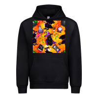 Foreset Green halloween cat and witch seamless pattern Urban Hoodie - BundleAndBundleShop