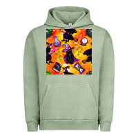 Pigment Oil Green halloween cat and witch seamless pattern Urban Hoodie - BundleAndBundleShop