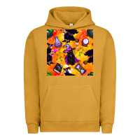 Pigment Peanut Butter halloween cat and witch seamless pattern Urban Hoodie - BundleAndBundleShop