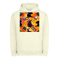 Pigment Pistachio halloween cat and witch seamless pattern Urban Hoodie - BundleAndBundleShop