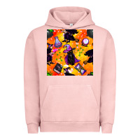 Pigment Salmon halloween cat and witch seamless pattern Urban Hoodie - BundleAndBundleShop