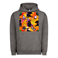 Pigment Tornado halloween cat and witch seamless pattern Urban Hoodie - BundleAndBundleShop