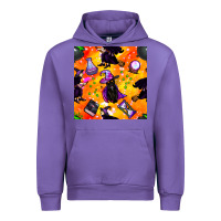 Tulip halloween cat and witch seamless pattern Urban Hoodie - BundleAndBundleShop
