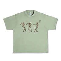 Oil Green dancing skeletons Urban Heavy Tee - MaliasSmallBusiness