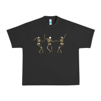 Pigment Black dancing skeletons Urban Heavy Tee - MaliasSmallBusiness