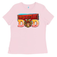 Bubblegum Pink firefighter dad Ladies Tee - AdoDesignShop