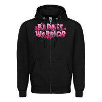 Black Badass warrior Breast Cancer Zipper Hoodie - NancyCooperArtShop