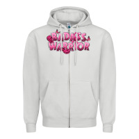 Dove Grey Badass warrior Breast Cancer Zipper Hoodie - NancyCooperArtShop
