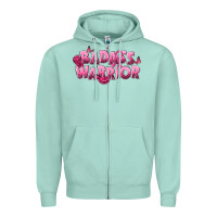 Seafoam Badass warrior Breast Cancer Zipper Hoodie - NancyCooperArtShop