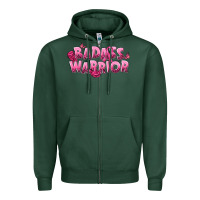 Sports Green Badass warrior Breast Cancer Zipper Hoodie - NancyCooperArtShop