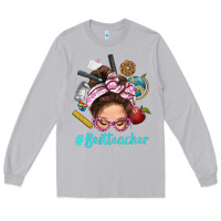 Moon Dust Best Teacher Messy Bun Bbs Long Sleeve Tee - BundleAndBundleShop