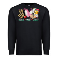 Black Peace love teach Premium Sweatshirt - CowGirlArtShop