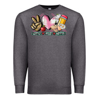 Charcoal Heather Peace love teach Premium Sweatshirt - CowGirlArtShop