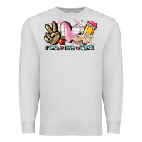 Dove Grey Peace love teach Premium Sweatshirt - CowGirlArtShop