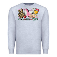 Heather Grey Peace love teach Premium Sweatshirt - CowGirlArtShop