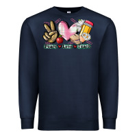 Navy Peace love teach Premium Sweatshirt - CowGirlArtShop