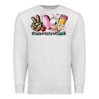 Oatmeal Heather Peace love teach Premium Sweatshirt - CowGirlArtShop
