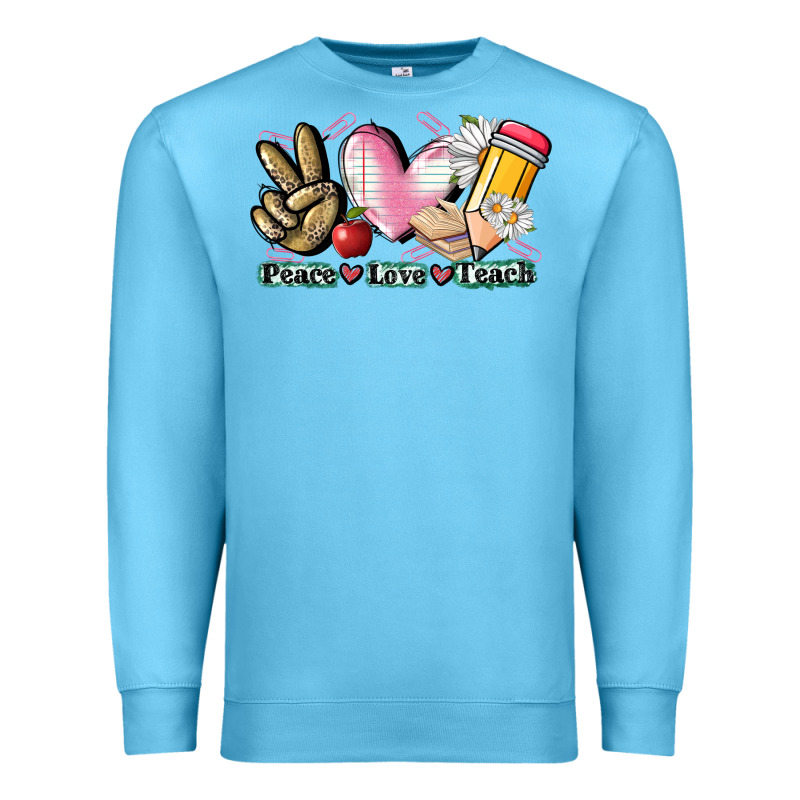 Peace Love Teach Premium Sweatshirt by CowGirlArtShop | Teevron