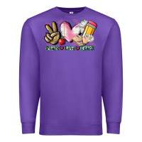 Purple Peace love teach Premium Sweatshirt - CowGirlArtShop