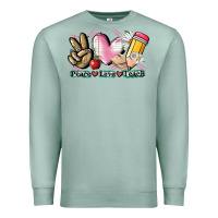 Seafoam Peace love teach Premium Sweatshirt - CowGirlArtShop