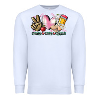 White Peace love teach Premium Sweatshirt - CowGirlArtShop