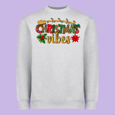 Christmas Vibes Heavyweight Sweatshirt Designed By Bundleandbundleshop