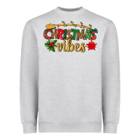 Heather Grey christmas vibes Heavyweight Sweatshirt - BundleAndBundleShop