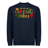 Navy christmas vibes Heavyweight Sweatshirt - BundleAndBundleShop
