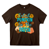 Chocolate Brown Cutest Pumpkin In The Patch Heavy Core Tee - Artiststas